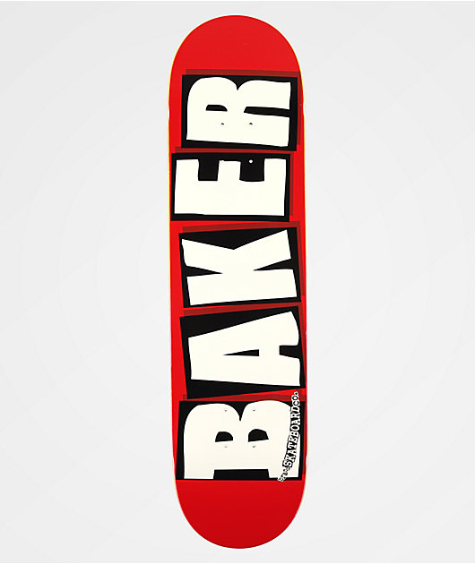 Baker Brand Logo White & Red 8.0" Skateboard Deck | Zumiez